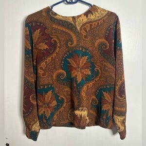 Vintage Petite Sophisticate Paisley Blouse – Fall Boho – Size PS  (18.5” P2P)